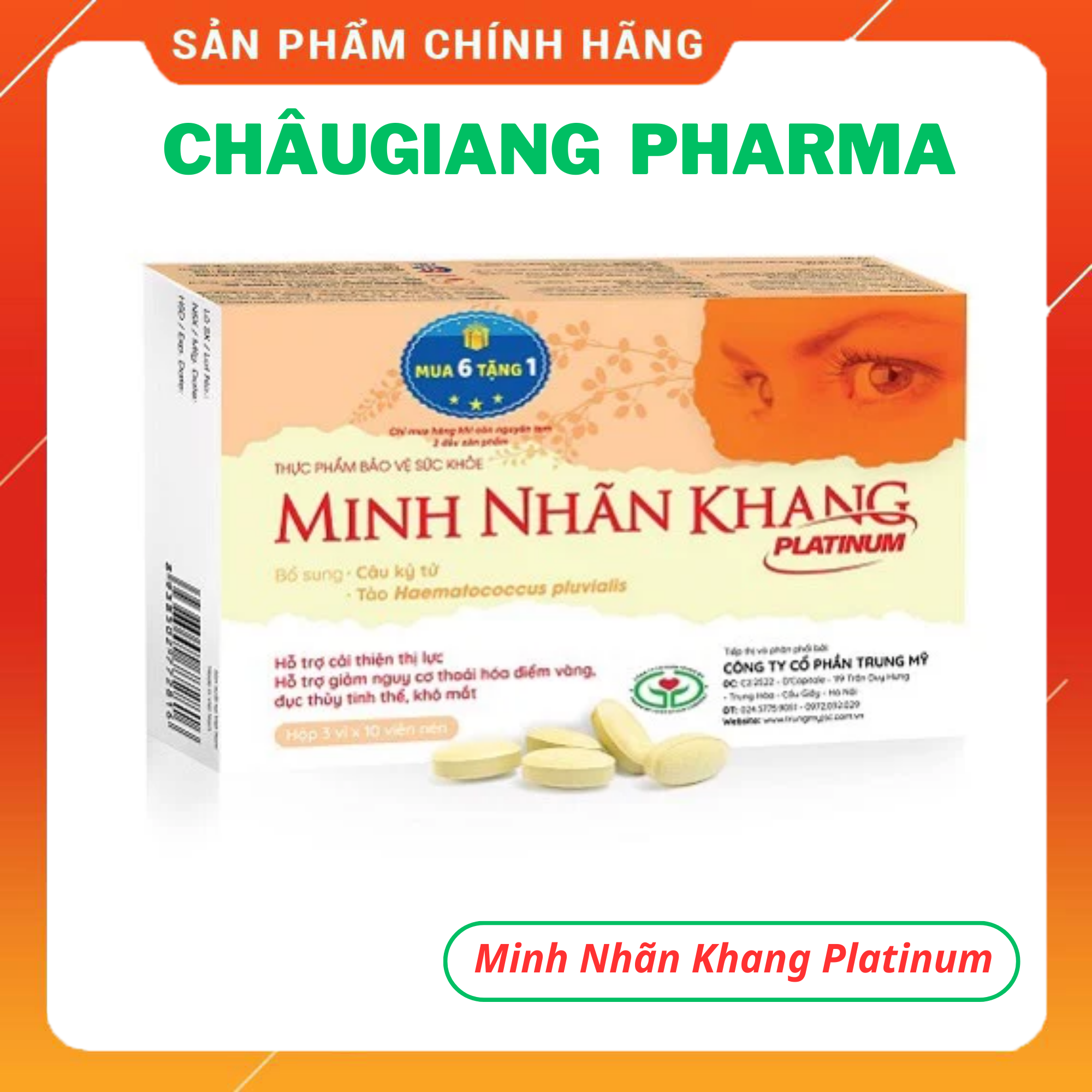 TPBVSK Minh Nhãn Khang Platinum giúp sáng mắt, chống tăng nhãn áp